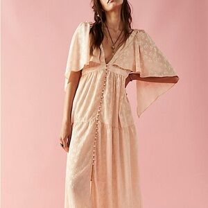 Cha cha maxi - casual bridal champagne beach dress